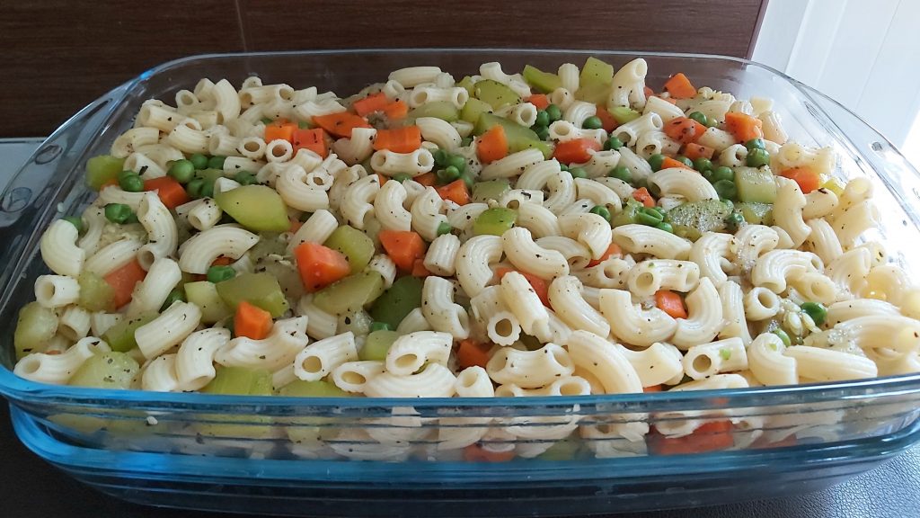 Sült zöldséges tészta